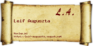 Leif Auguszta névjegykártya